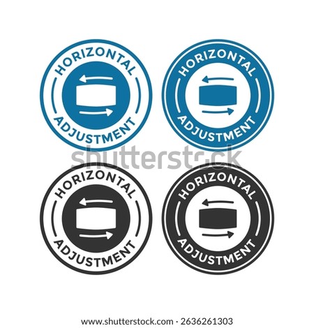 Horizontal adjustment badge logo design. Suitable for direction, information and product label