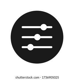 Horizontal adjustment button icon vector illustration. Adjustment music line vector icon.