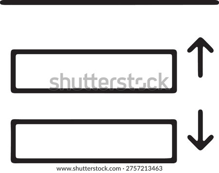 Horizontal adjustment sliders with vertical arrows for settings and configuration. Outline vector for UI filters, audio mixers, and app preferences.