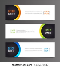 Horizontal advertising banner. Web banner design template.