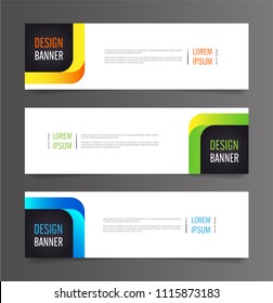 Horizontal advertising banner. Web banner design template.