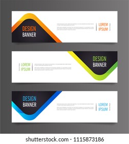 Horizontal advertising banner. Web banner design template.
