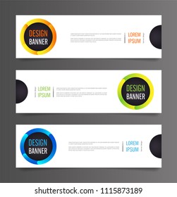 Horizontal advertising banner. Web banner design template.