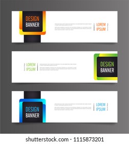 Horizontal advertising banner. Web banner design template.