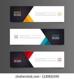 Horizontal advertising banner.Geometric design banner web template.