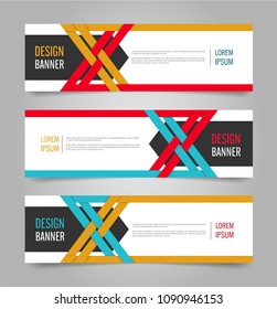 Horizontal advertising modern banner.  Modern banner template design