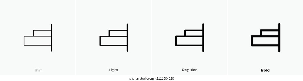 horizontal align right icon. Thin, Light Regular And Bold style design isolated on white background