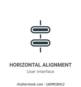 Horizontal alignment glyph icon vector on white background. Flat vector horizontal alignment icon symbol sign from modern user interface collection for mobile concept and web apps design.