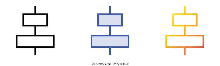 horizontal alignment icon. Linear, Blue Fill and Gradient Style Design Isolated On White Background