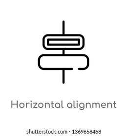 horizontal alignment vector line icon. Simple element illustration. horizontal alignment outline icon from user interface concept. Can be used for web and mobile