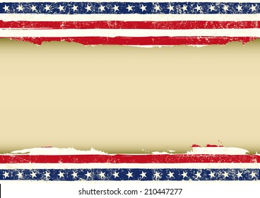 Horizontal American dirty flag. An horizontal  american background for your event (ideal for a screen)