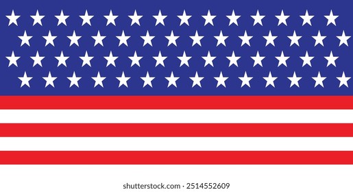 horizontal american flag background. Vector Illustration of Stars America Background for Celebration Holiday American President Day, memorial day.