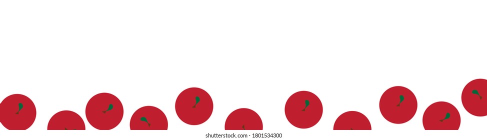 Horizontal apples background, Red Apples top view on White background