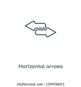 Horizontal arrows concept line icon. Linear Horizontal arrows concept outline symbol design. This simple element illustration can be used for web and mobile UI/UX.