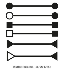 Horizontal arrows icon. Process step lines. Bullet pointer connectors. Vector arrow sequence. - Powered by Shutterstock - Get 15% off with code: PIKWIZARD15