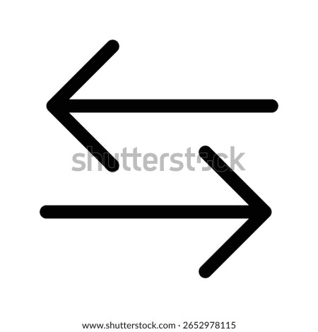 Horizontal arrows icon for switch, swap, exchange, and transfer actions.
