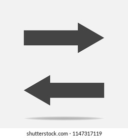 Horizontal arrows vector icon. Exchange symbol and horizontal reflectionLayers grouped for easy editing illustration. For your design.