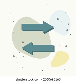 Horizontal arrows vector icon. Exchange symbol and horizontal reflection on multicolored background. Layers grouped for easy editing illustration. For your design.