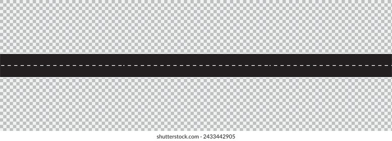 Horizontal asphalt road template. Winding road vector illustration. Seamless highway marking  isolated on white background. EPS 10