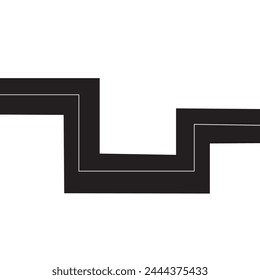 Horizontal asphalt road template. Winding road vector illustration. Seamless highway marking Isolated on background.
