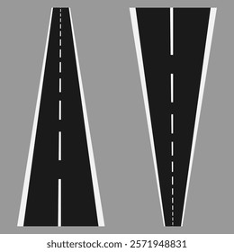 Horizontal asphalt road template. Winding road vector illustration. Seamless highway marking Isolated on background. Vector illustration. EPS 10