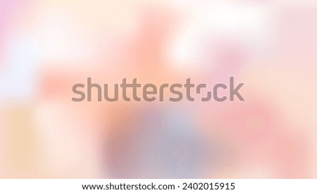 Horizontal background with blurred spots of pastel peach pink or orange gradient colors. Delicate abstract empty banner. Light and warm vector picture for female and beauty design, universal template