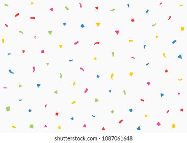 Horizontal Background With Color Confetti. Festive Vector Illustration. White, Blue, Red, Green, Yellow, Purple.