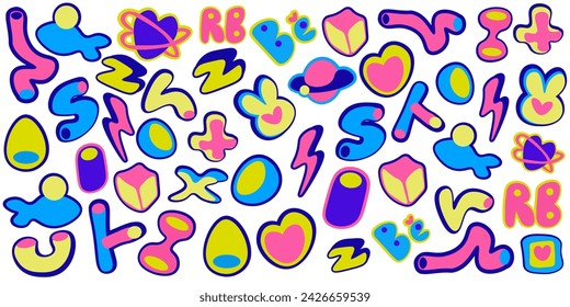 fondo horizontal con icono de color forma abstracta en vector. plantilla para fondo papel pintado, envoltura, textil en estilo plano