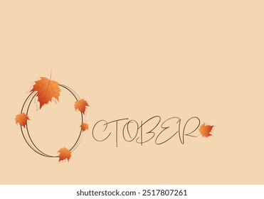Horizontal background with copy space. Autumn, October. Suitable for advertising, coupons, greeting cards, invitations