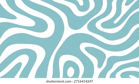 Horizontal Background Green Pastel Waves Retro 60s 70s Grunge Trendy Minimal. Vector Illustration