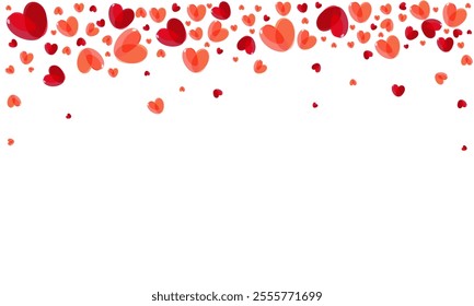 Horizontal background with hearts. Valentine's Day. Love. 