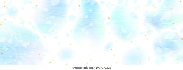 Horizontal background illustration with a cool light blue gradation reminiscent of the sky or water surface