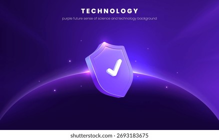Horizontal fondo ilustración escudo de seguridad con un sentido de la tecnología