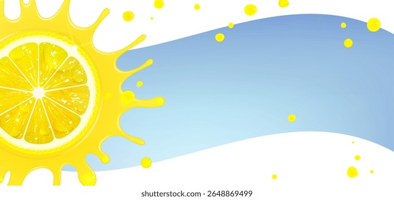 fundo horizontal com limão suculento e respingos de suco
