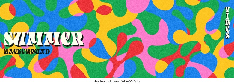Fondo Horizontal con Formas líquidas. Gráficos lisos de colores, diseño minimalista de verano con textura de ruido. Ilustración vectorial de una portada de moda para publicidad, promociones en redes sociales.