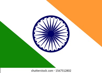 Horizontal background with National Flag of India.  Vector EPS10 illustration. 