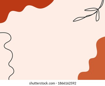 Horizontal background with organic shapes drawn by hand. Modern vector illustration.