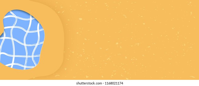 Horizontal background with papercut shape. Paper cut style template. Vector illustration.