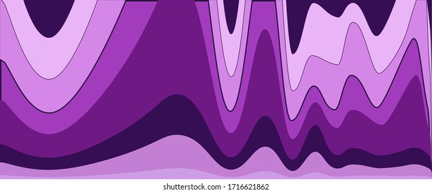 
Horizontal background. Purple waves of different shades. Abstraction. Banner. Background for text.
