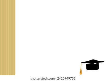 Horizontal background template illustration with lyceum cap and vertical stripe