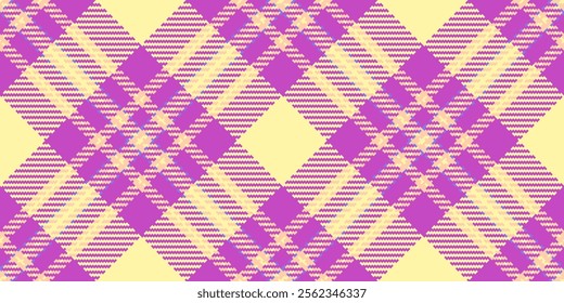 Horizontal background textile tartan, baby pattern fabric seamless. Pastel check texture plaid vector in magenta and yellow color.