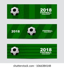 Horizontal background trend for the soccer or football championship. Vector ball. Futuristic template for design cards, poster, gift cards, flyers, brochures and cover. Tournament or Competition.