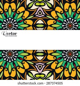 Horizontal background, tribal ethnic ornament, vector islamic arabic indian seamless pattern.