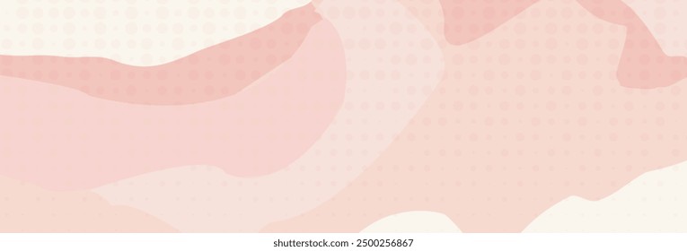 horizontal background wavy lines. Pastel color delicate peach with pink tints. Vector template for graphic design. Rectangle for stories, banners, covers, postcards and etc.