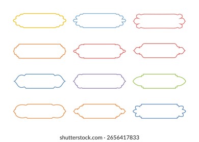Horizontal Badges Frame Design Bold Line - SET 12