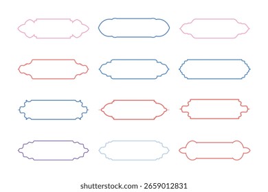 Horizontal Badges Quadro Design Linha Negrito - SET 12