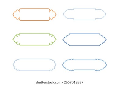 Horizontal Badges Frame Design Bold Line - SET 6