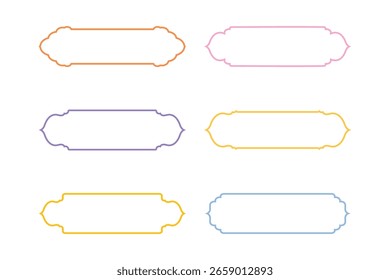 Horizontale Badges Frame Design Bold Line - SET 6