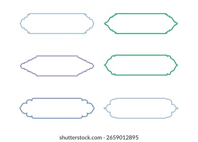 Horizontal Badges Frame Design Bold Line - SET 6