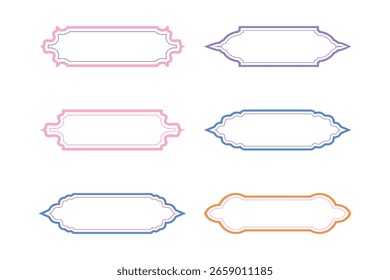 Distintivos horizontais Quadro Design linhas duplas - SET 12